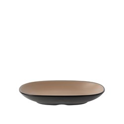 1181281 Dual Colour Melamine Oblong Plate Black/Beige 195x125mm