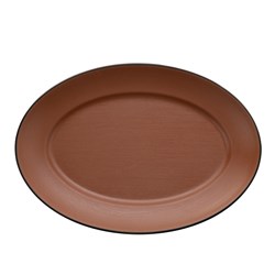 1181283 Dual Colour Melamine Oval Plate Black/Brown 310x220mm CouCou