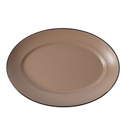 1181285 Dual Colour Melamine Oval Plate Black/Beige 310x220mm CouCou