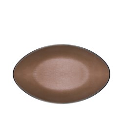 1181291 Dual Colour Melamine Oval Plate Black/Brown 240x150mm CouCou