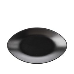 1181292 Dual Colour Melamine Oval Plate Black 240x150mm CouCou