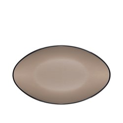 1181293 Dual Colour Melamine Oval Plate Black/Beige 240x150mm CouCou