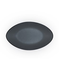 1181294 Dual Colour Melamine Oval Plate Black/Grey 240x150mm CouCou