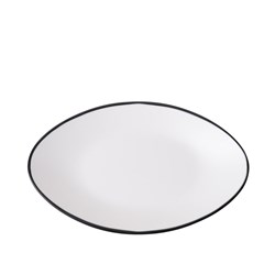 1181295 Dual Colour Melamine Oval Plate Black/White 240x150mm CouCou