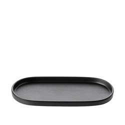 1181297 Dual Colour Melamine Oblong Plate Black 260x130mm CouCou