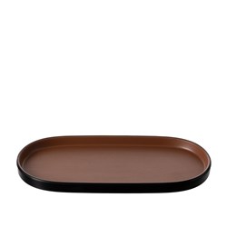 1181301 Dual Colour Melamine Oblong Plate Black/Brown 290x130mm