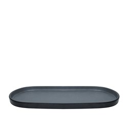 1181304 Dual Colour Melamine Oblong Plate Black/Grey 290x130mm