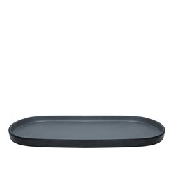 1181309 Dual Colour Melamine Oblong Plate Black/Grey 460x150mm