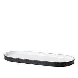 1181310 Dual Colour Melamine Oblong Plate Black/White 460x150mm