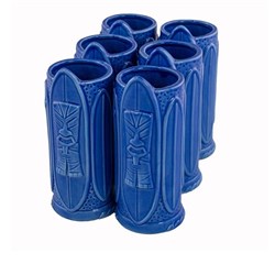 1750110 Tiki Mug 600Ml Ceramic Wave Rider Blue 6/Set