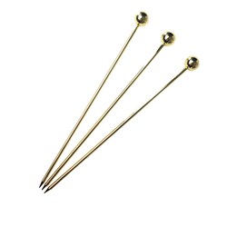 2035127 Cocktail Pick Ball Top 110Mm Gold