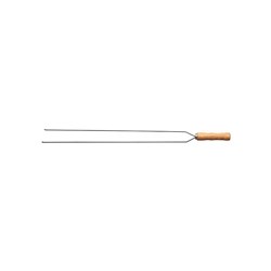 2658082 SKEWER S/S 750MM DUAL PRONG WOOD HDL