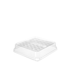 3445619 3 Compartment Taco Tray Clear Lid 184x178x38mm