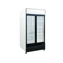 4029909 Exquisite Upright 2 Door Display Fridge 1000 DC1000P-WHITE