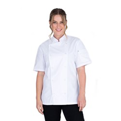 5401145 Alex Chef Jacket With Press Studs White MED