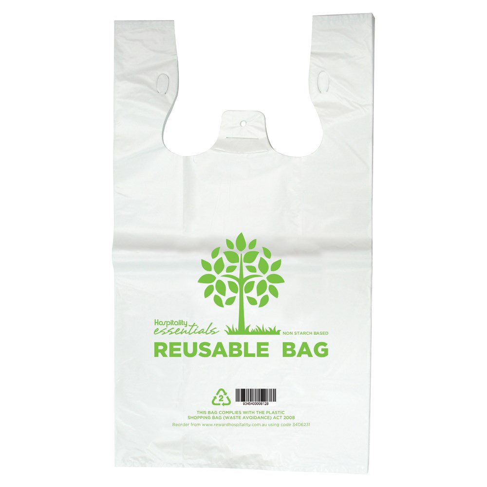 Plastic Reusable Carry Bag Green Small 400x300mm - 3406231 | Reward ...