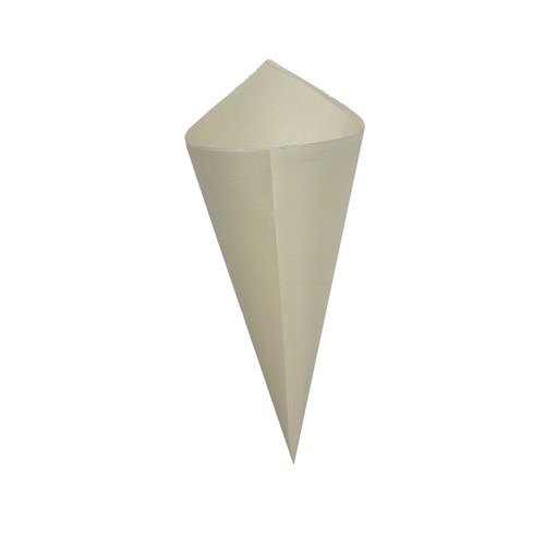 3415331 EziServe Wooden Food Cone 240mm Earth Essentials