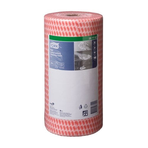 Tork Cleaning Cloth Roll Red Long Lasting 50X30cm 4/Ctn