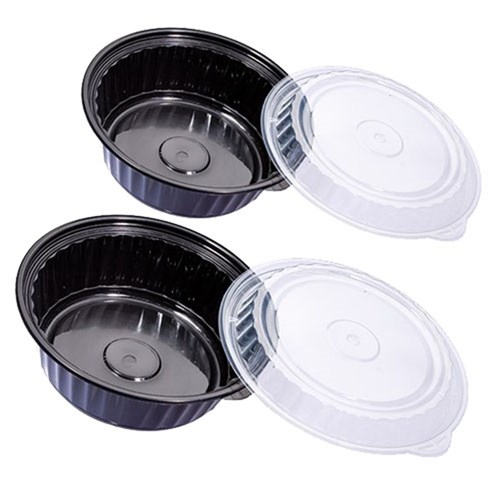 Wavebox Round Containers Black Hopack